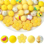 30Pcs 5 Styles Silicone Focal Beads