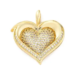 Brass Micro Pave Cubic Zirconia Pendants