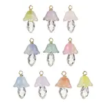 10Pcs Two Tone Glass Pendants