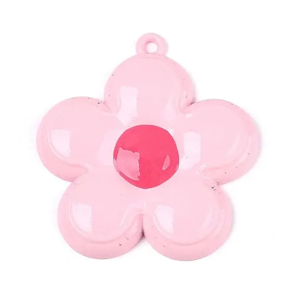 Spray Painted Alloy and Enamel Big Pendants