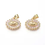 Brass Micro Pave Cubic Zirconia Pendants