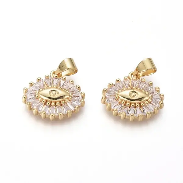 Brass Micro Pave Cubic Zirconia Pendants
