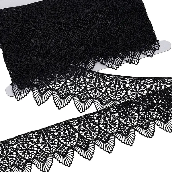 1Pc Polyester Lace Wavy Flower Ribbons