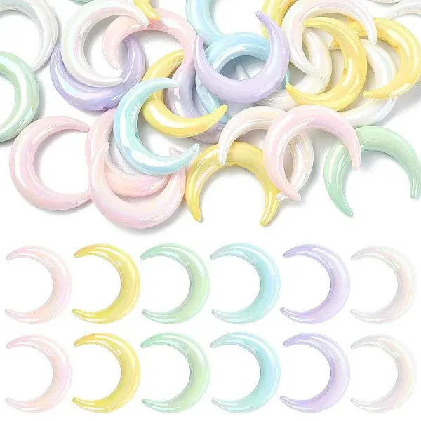 30Pcs UV Plating Opaque Acrylic Beads