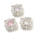 Brass Micro Pave Cubic Zirconia Beads