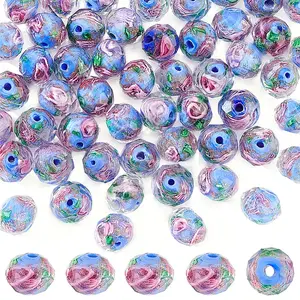 Handmade Gold Sand Lampwork Beads Strands