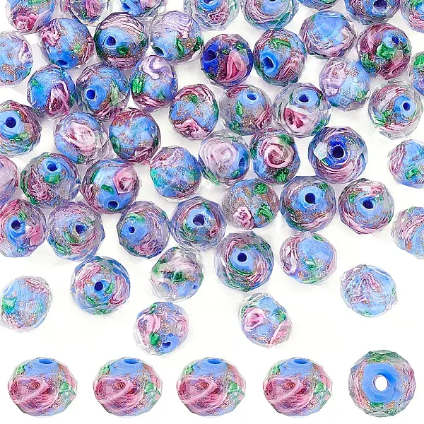 Handmade Gold Sand Lampwork Beads Strands