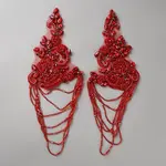 Flower Glass Rhinestone & Beaded Computerized Embroidery Sew on Ornament Accessories