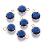 Golden Tone Brass Glass Charms