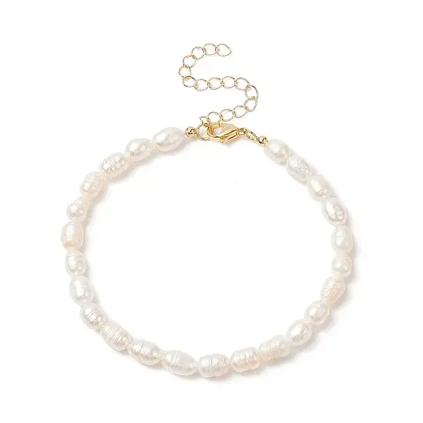 Natural Pearl Rice Beaded Anklets