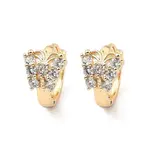 Brass Micro Pave Cubic Zirconia Hoop Earring