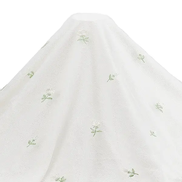 Polyester Flower Pattern Mesh Fabric