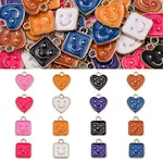 64Pcs 16 Style Alloy Enamel Charms