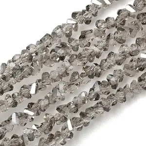 Electroplate Transparent Glass Beads Strands