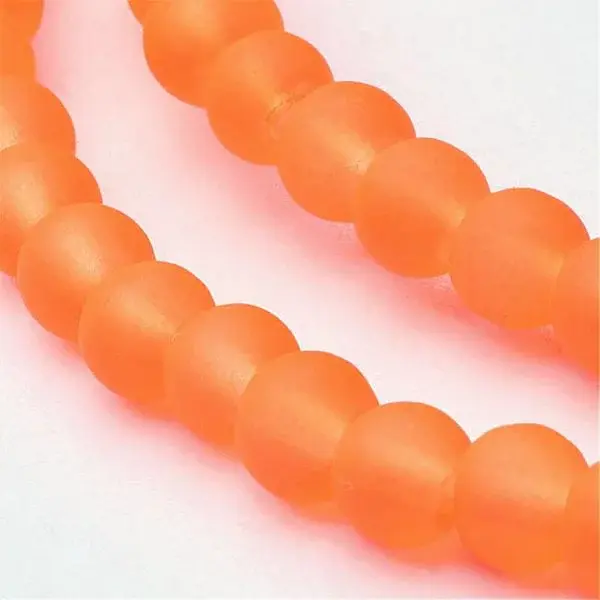 Baking Paint Transparent Glass Bead Strands