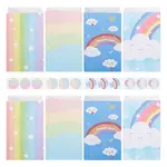 12Pcs 4 Styles Rainbow Print Kraft Paper Gift Bags