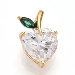 Brass Micro Pave Cubic Zirconia Charms