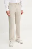 Bavlněné kalhoty Michael Kors pánské, béžová barva, jednoduché, CS5304BHC2