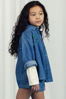 Dětská riflová košile Mini Rodini Note modrá barva, 2522014760