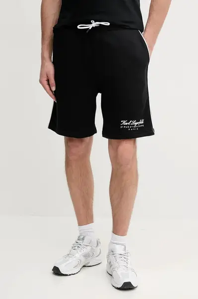 Kraťasy Karl Lagerfeld pánské, černá barva, A2M44002