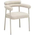 MID.YOU ŽIDLE S PODRUČKAMI, železo, tkaná látka, krémová, béžová