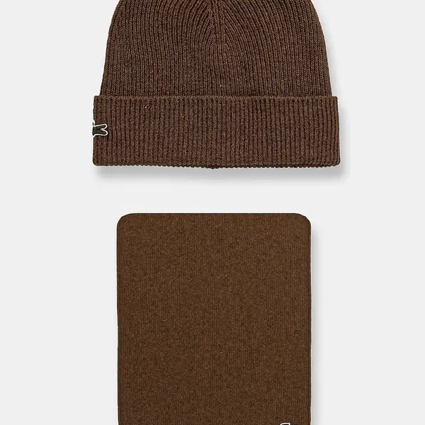 Vlnená čiapka a šál Lacoste