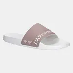 Pantofle EA7 Emporio Armani dámské, růžová barva, AF15128.7X000110