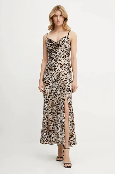 Šaty Guess ADLE béžová barva, maxi, W5GT10 WF1T2