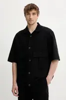 Košile s příměsí lnu BARENA VENEZIA Camicia Mola pánská, tmavomodrá barva, relaxed, s klasickým límcem, OSU5069.2768