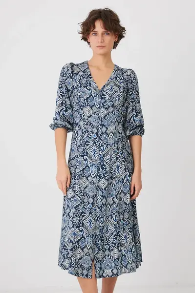 Šaty Medicine tmavomodrá barva, midi