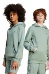 Dětská mikina adidas Originals zelená barva, s kapucí, hladká, JC8415