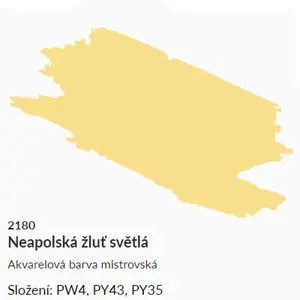 Akvarelová barva Umton 2,6ml – 2180 Neapolská žluť světlá