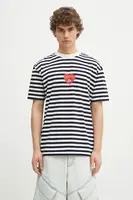 Bavlněné tričko Marcelo Burlon Bunny Heart Stripe Basic Tee White Navy