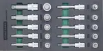 Modul pěnový - zástrčné hlavice XZN 1/2", M5 - M18, 20 ks - JONNESWAY S64H4120KV