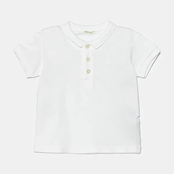 Dětské polo tričko United Colors of Benetton bílá barva, 3WG9A3007