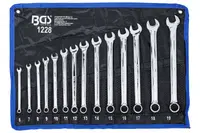 BGS technic Očkoploché klíče extra dlouhé, velikosti 6-19 mm, sada 14 ks v obalu - BGS 1228