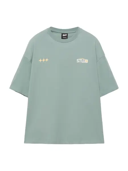 Pull&Bear Tričko  tyrkysová / biela