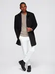 Ombre Fitted structured men's high collar coat - black
