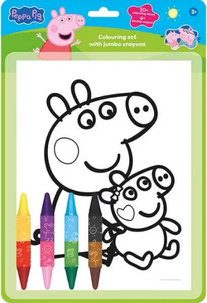 Omalovánkový set s oboustrannými voskovkami Prasátko Peppa