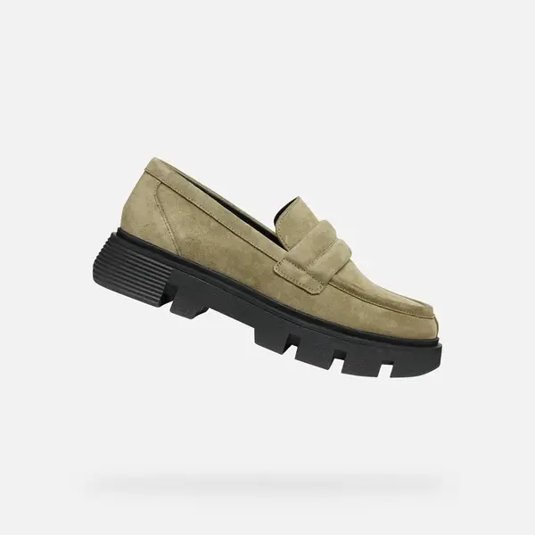Khaki mokasíny Geox Vilde