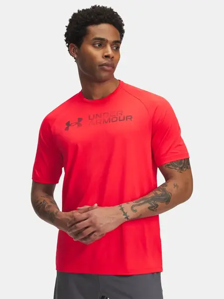 Pánské tričko Under Armour UA Tech Reflective SS-RED - Pánské