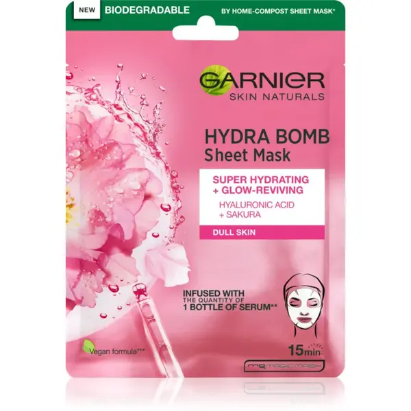 Garnier Textil Masks Hydra Bomb plátenná maska s rozjasňujúcim účinkom 28 g