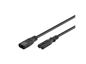 Kabel prodlužovací C7/C8 GOOBAY 97201 2m Black - rozbaleno