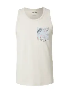 JACK & JONES Tričko 'JJHONOLULU'  krémová