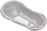 Detská vanička Zebra s výpustom a protišmykovou podložkou, 84 cm - sivá