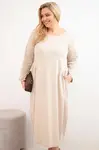 Plus size bavlnené šaty s dlhými rukávmi