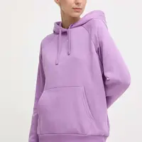 Mikina Under Armour dámská, fialová barva, s kapucí, hladká, 1379500