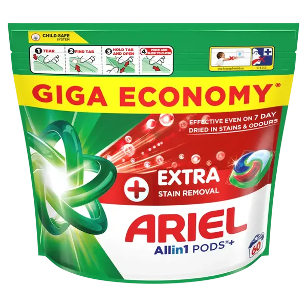ARIEL Kapsle na praní Plus Extra Stain 60 praní