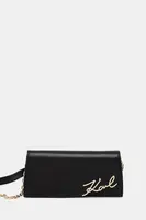 Kožená peněženka Karl Lagerfeld černá barva, A1W32068