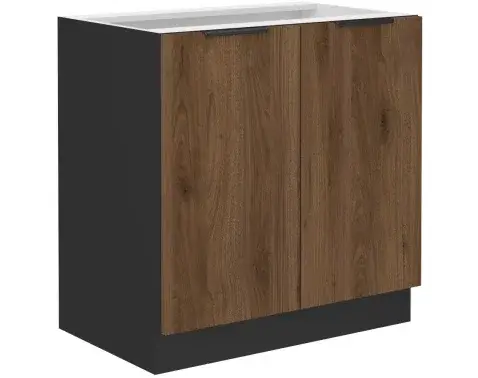 Dolná kuchynská skrinka Monza, 80 cm, orech/čierna%